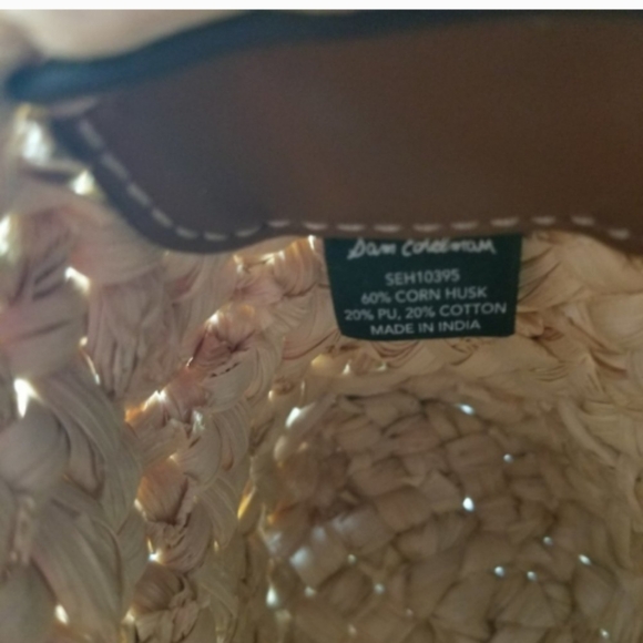 SAM EDELMAN • ELLE Boho Summer Straw Ratan Husk Leather Flap Crossbody Purse - Picture 9 of 15